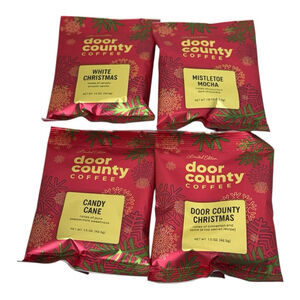 Door County Coffee Holiday Sampler 4 Bags | White Christmas Candy Cane Mocha DCC